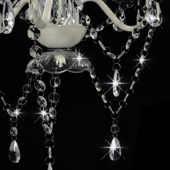 Lustre avec perles Blanc Rond 3 x E14 – Image 5
