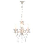 Lustre avec perles Blanc Rond 3 x E14 – Image 6