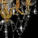 Lustre avec perles de cristal Doré Rond 5 x E14 – Image 4