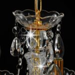 Lustre avec perles de cristal Doré Rond 5 x E14 – Image 5