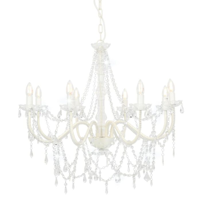VXL8719883573274_a_en_hd_1.jpg Lustre avec perles Blanc 8 ampoules E14 – Image 1