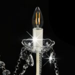 Lustre avec perles Blanc 8 ampoules E14 – Image 4
