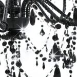 Lustre à perles Noir 8 ampoules E14 – Image 3