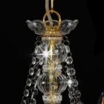 Lustre avec perles Doré 8 ampoules E14 – Image 3