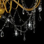 Lustre avec perles Doré 8 ampoules E14 – Image 5