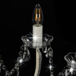 Lustre avec perles Blanc 12 ampoules E14 – Image 4