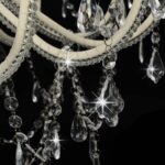 Lustre avec perles Blanc 12 ampoules E14 – Image 5