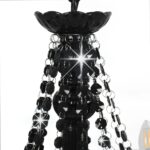 Lustre avec perles Noir 12 ampoules E14 – Image 4