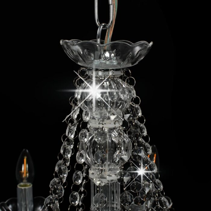 Lustre avec perles Argenté 12 ampoules E14 – Image 3