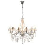 Lustre avec perles Argenté 12 ampoules E14 – Image 6