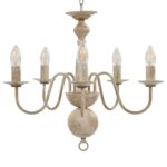 Lustre Blanc antique 5 ampoules E14 – Image 3