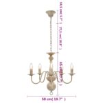 Lustre Blanc antique 5 ampoules E14 – Image 5