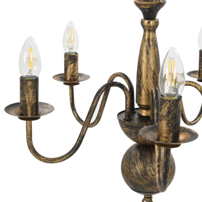 Lustre Noir antique 5 ampoules E14 – Image 4