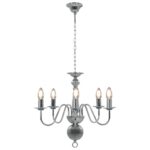 Lustre Argenté 5 ampoules E14 – Image 6