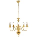 Lustre Doré 5 ampoules E14 – Image 5