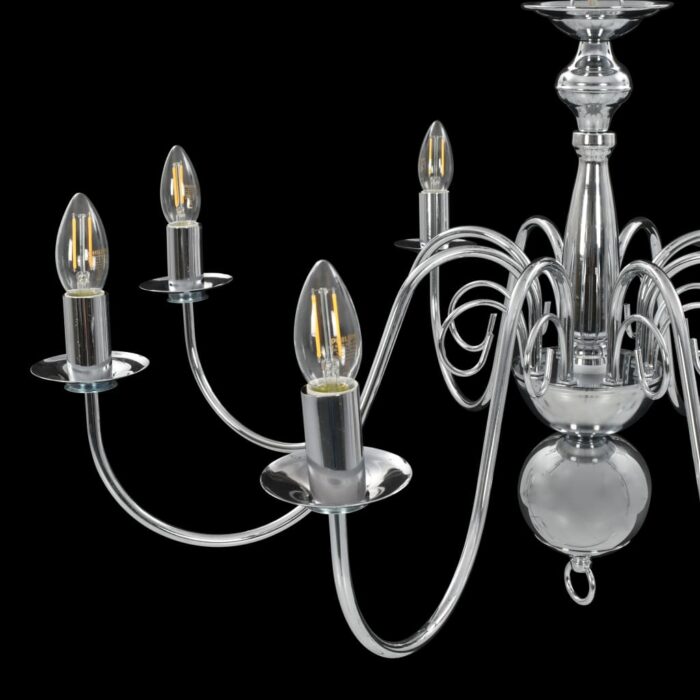 Lustre Argenté 8 ampoules E14 – Image 3