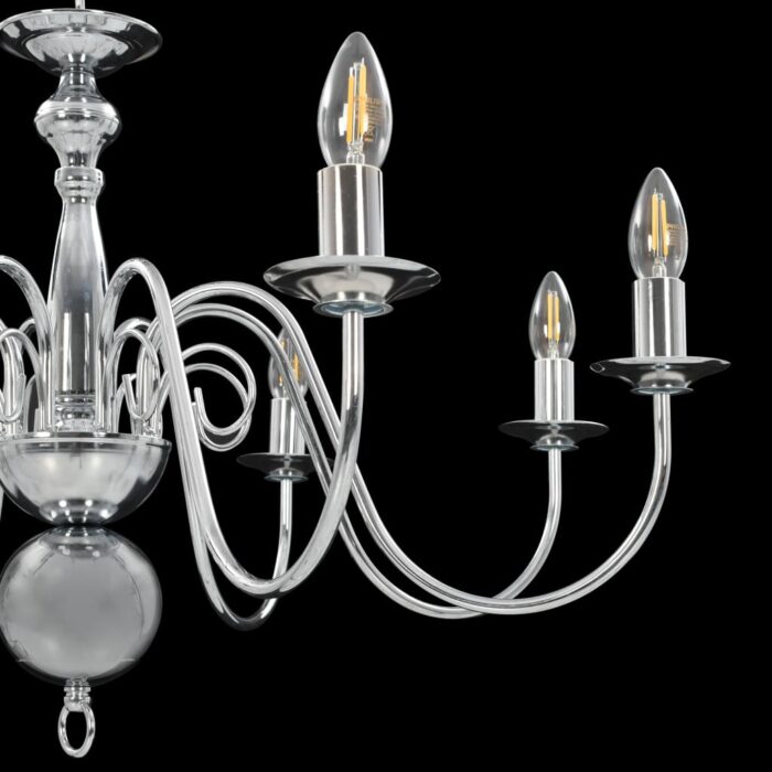 Lustre Argenté 8 ampoules E14 – Image 4