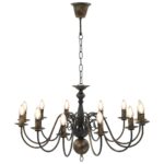 Lustre Noir antique 12 ampoules E14 – Image 3