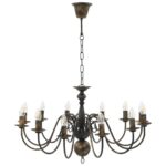 Lustre Noir antique 12 ampoules E14 – Image 4