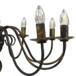 Lustre Noir antique 12 ampoules E14 – Image 5