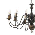 Lustre Noir antique 12 ampoules E14 – Image 6