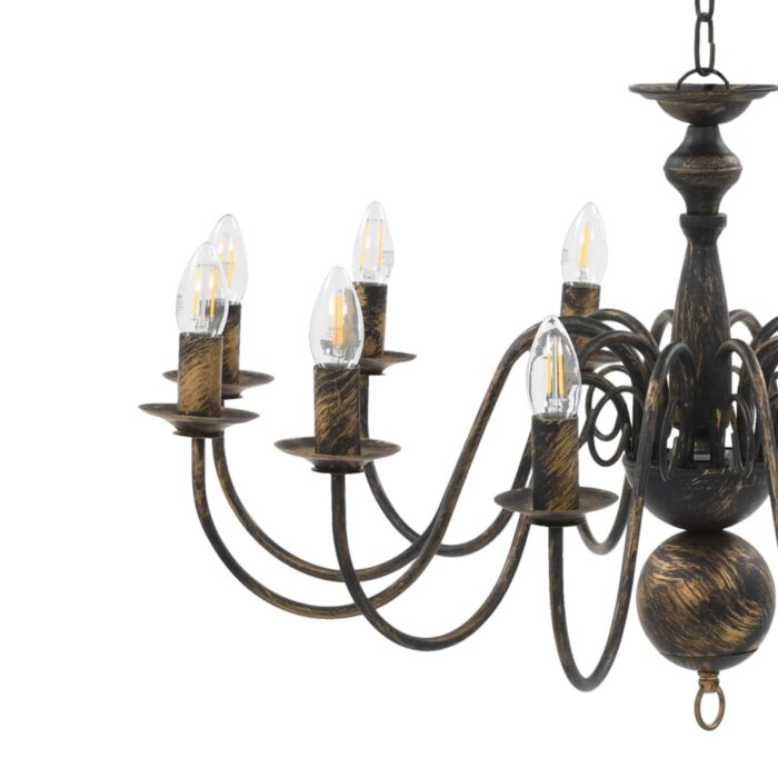 Lustre Noir antique 12 ampoules E14 – Image 6