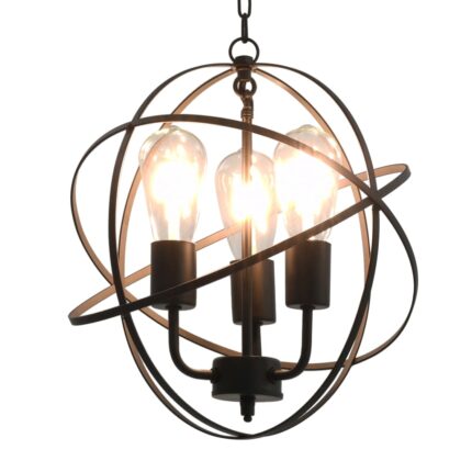 Lampe suspendue Noir Sphère 3 ampoules E27