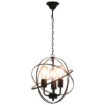 Lampe suspendue Noir Sphère 3 ampoules E27 – Image 2