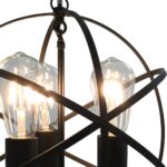Lampe suspendue Noir Sphère 3 ampoules E27 – Image 4