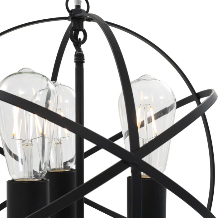 Lampe suspendue Noir Sphère 3 ampoules E27 – Image 5