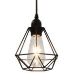 Plafonnier avec design de diamant Noir 3 ampoules E27 – Image 3