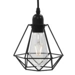 Plafonnier avec design de diamant Noir 3 ampoules E27 – Image 4