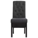 Chaises à manger lot de 2 gris foncé tissu – Image 3