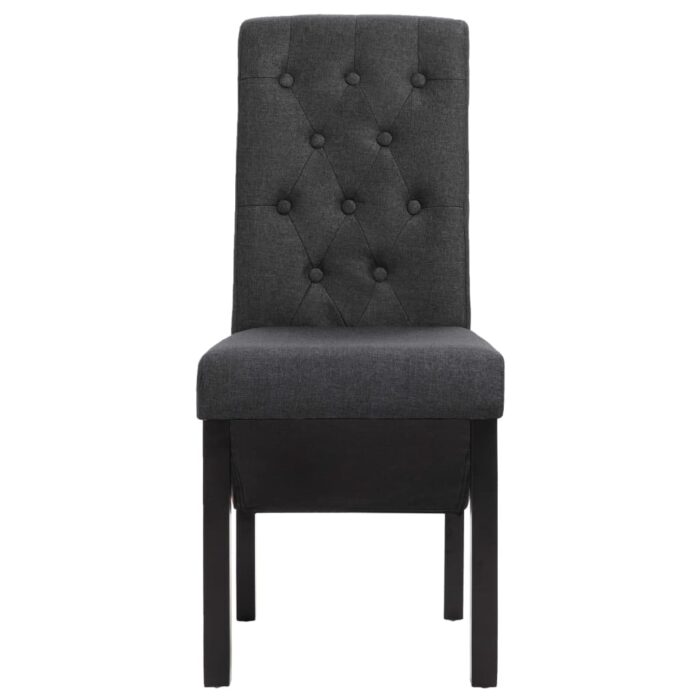Chaises à manger lot de 2 gris foncé tissu – Image 3