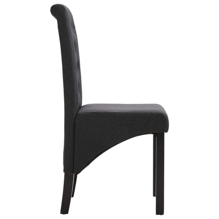 Chaises à manger lot de 2 gris foncé tissu – Image 4