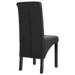 Chaises à manger lot de 2 gris foncé tissu – Image 5
