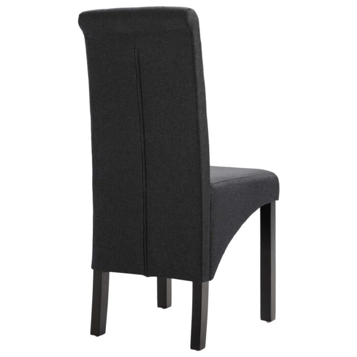 Chaises à manger lot de 2 gris foncé tissu – Image 5