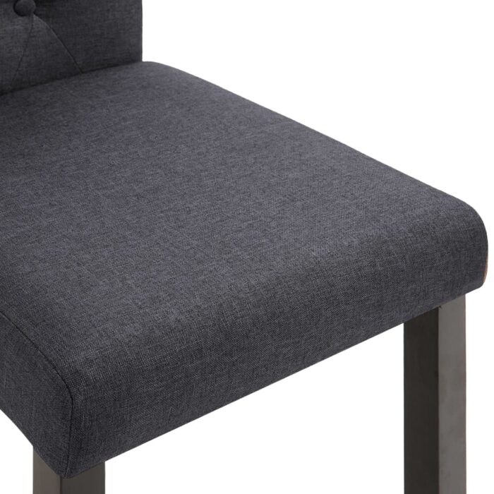 Chaises à manger lot de 2 gris foncé tissu – Image 6