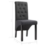 Chaises à manger lot de 2 gris foncé tissu – Image 7