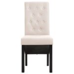 Chaises à manger lot de 2 crème tissu – Image 3