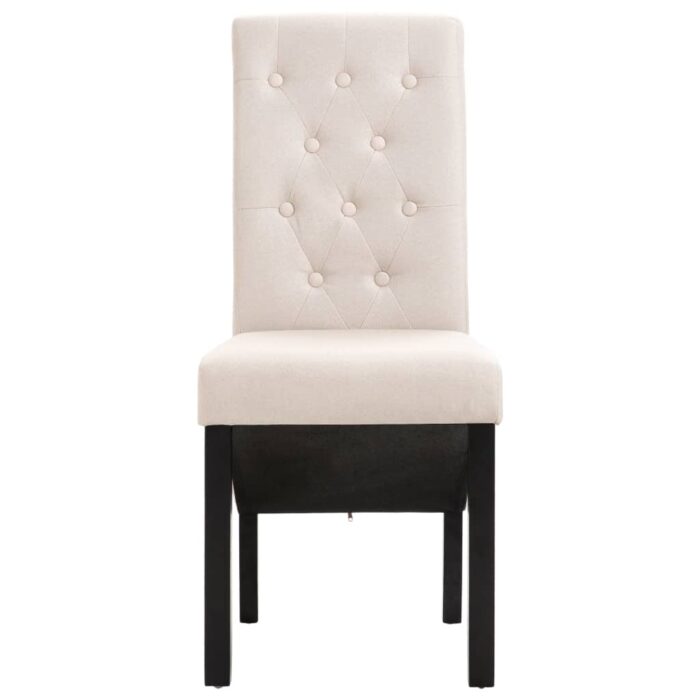 Chaises à manger lot de 2 crème tissu – Image 3