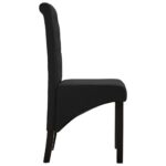 Chaises à manger lot de 2 noir tissu – Image 4