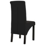 Chaises à manger lot de 2 noir tissu – Image 5