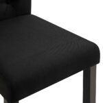 Chaises à manger lot de 2 noir tissu – Image 6
