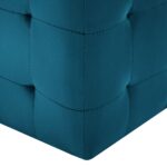 2 pcs Tables de chevet Bleu 30x30x30 cm Tissu velours – Image 4