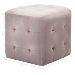 2 pcs Tables de chevet Rose 30x30x30 cm Tissu velours – Image 4