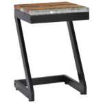 Table basse 30x30x50 cm Bois de teck massif et polyrésine – Image 10