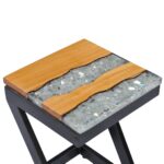 Table basse 30x30x50 cm Bois de teck massif et polyrésine – Image 5