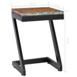 Table basse 30x30x50 cm Bois de teck massif et polyrésine – Image 7