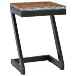 Table basse 30x30x50 cm Bois de teck massif et polyrésine – Image 9
